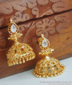 One Gram Gold Jhumki  With White Stone Collection ER3459