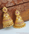  Heavy Gold Plated Jhumka Full Ruby Design ER3462