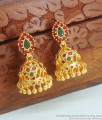  Multi Stone Gold Plated Jhumka For Function Wear ER3466