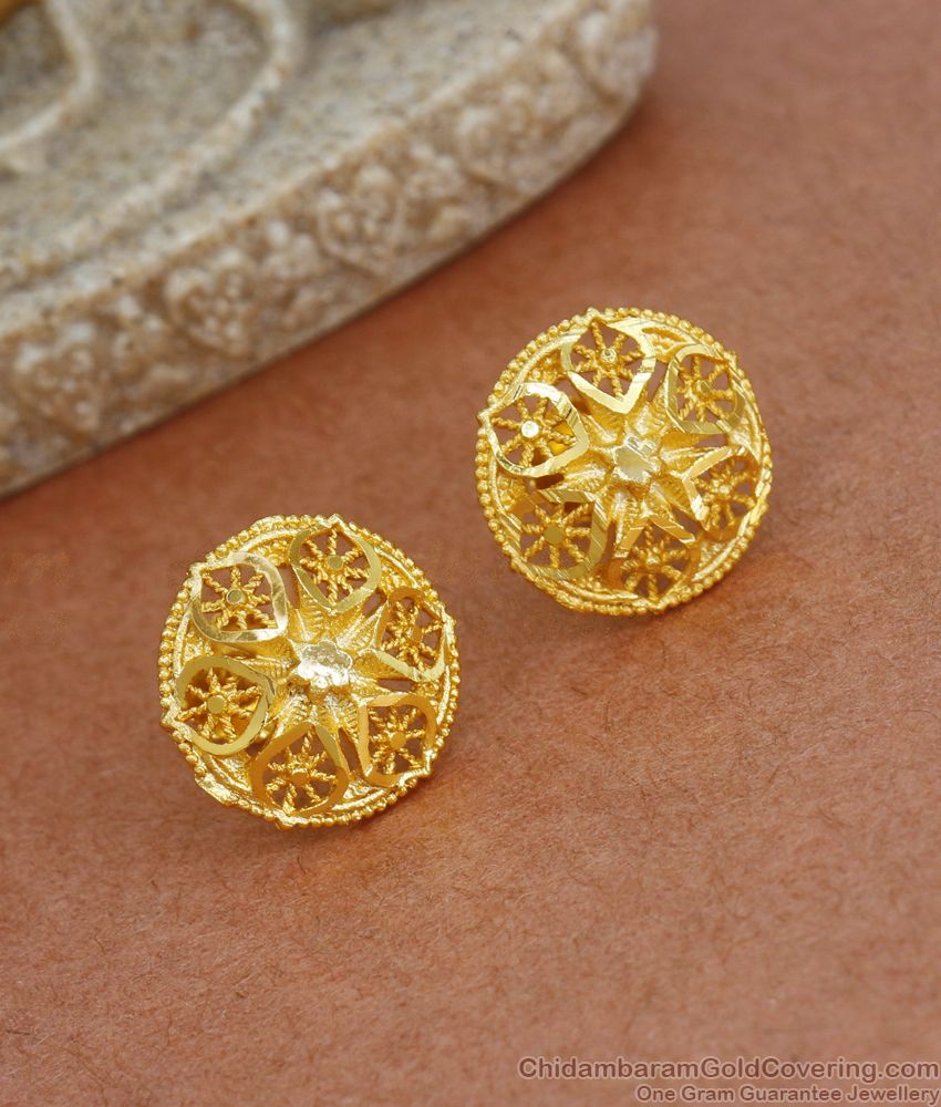 Stylish Forming Flower Stud Two Gram Gold Earrings Shop Online ER3472