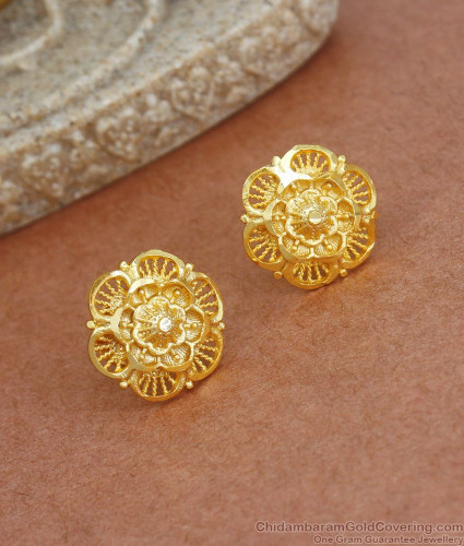 gold peacock earrings | gold earrings | gold studs |peacock design ear tops  |peacock design earrings gold |antique peacock earri