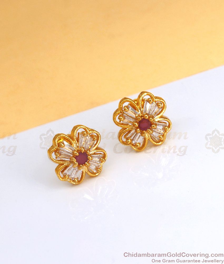 Beautiful One Gram Gold Earring Flower Stud Collection ER3477