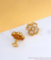 Unique One Gram Gold Stud Full White Stone Flower Earring Collections ER3478
