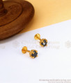 Black Zircon Stone Gold Plated Stud Design ER3483