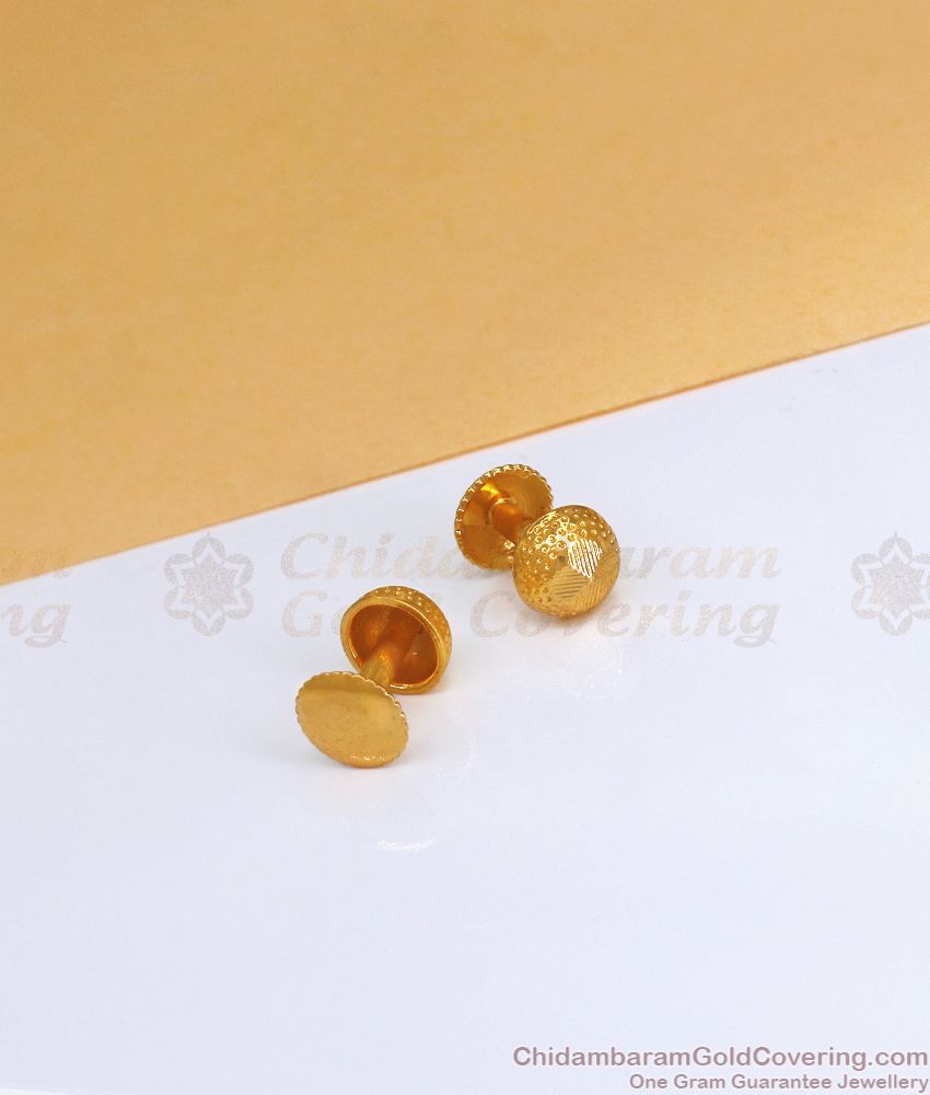 One Gram Gold Stud Dotted Design Shop Online ER3484