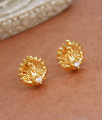 Cute Peacock Gold Plated Stud With White Stone ER3487