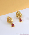 Stylish Gold Imitation Earring With Ruby Stone Earring ER3489