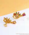 Floral Gold Plated Multi Ad Stone Stud Earring Collections ER3495