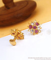One Gram Gold Stud Earring Multi Stone Floral Design ER3497