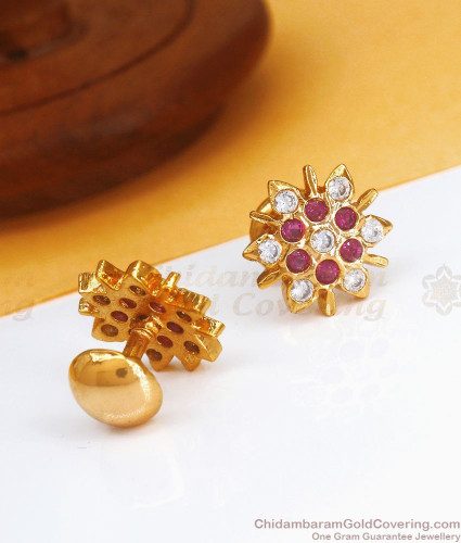 Buy One Gram Gold 3 Line Daily Wear Gold Earrings Designs