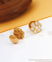 5 Metal Panchaloha Stud Small Flower Design ER3509 5 Metal Panchaloha Stud Small Flower Design ER3509