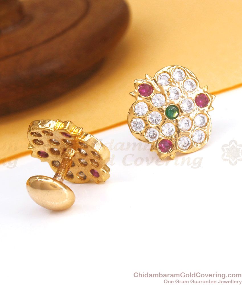 Elegant Impon Stud With Multi Stone Design Shop Online ER3511