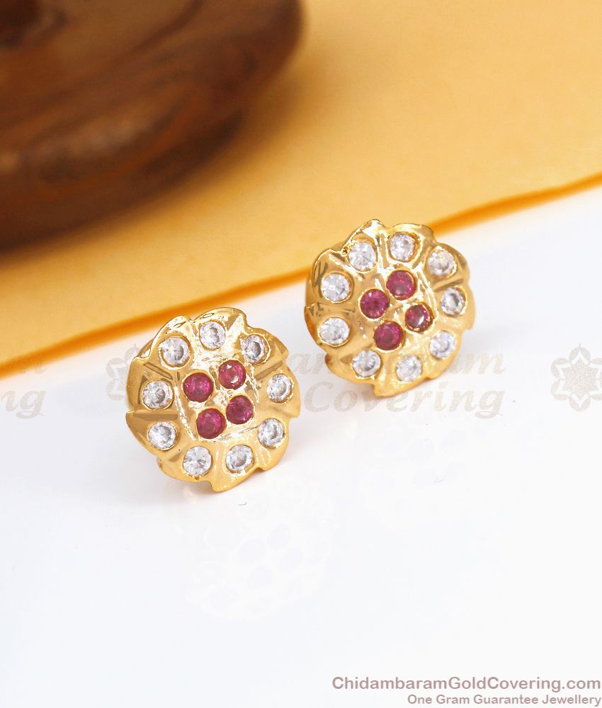 Beautiful Impon Stud Floral Pattern Shop Online ER3512