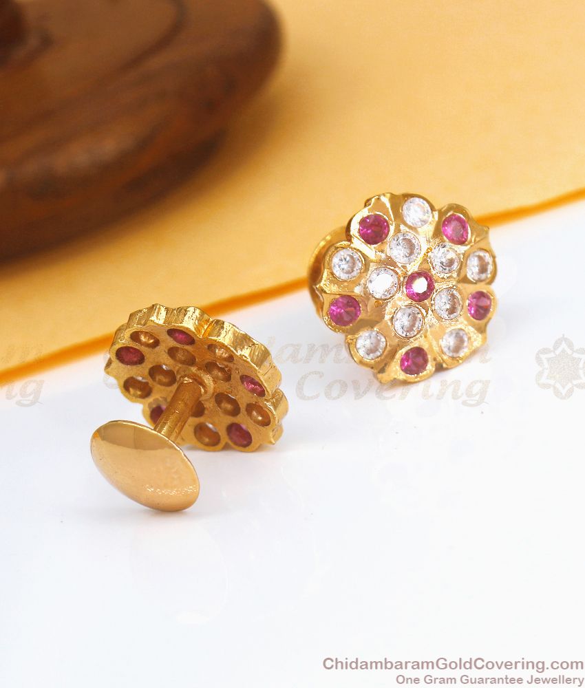 High Quality Impon Stud With Multi Stone Gati Jewlery ER3514