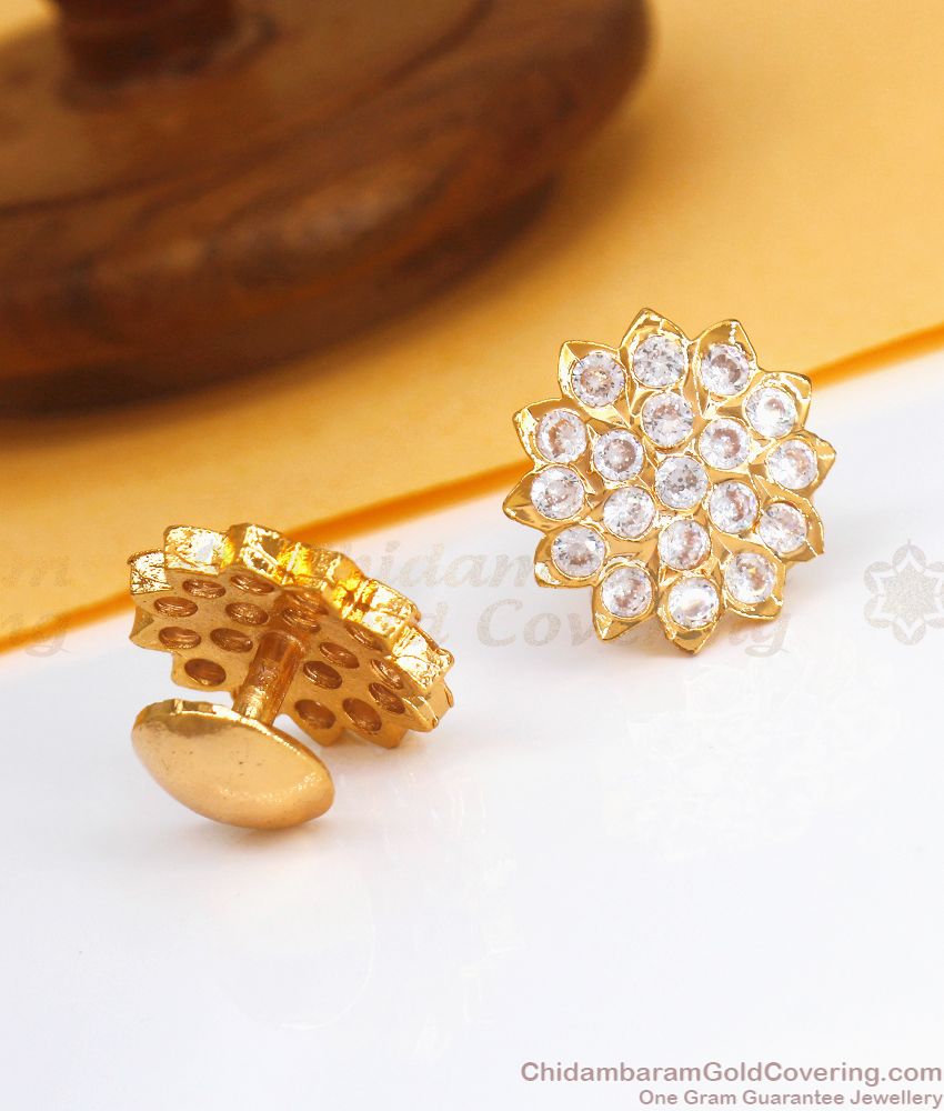 Stunning Full White Gati Stone Stud Impon Jewelry ER3517