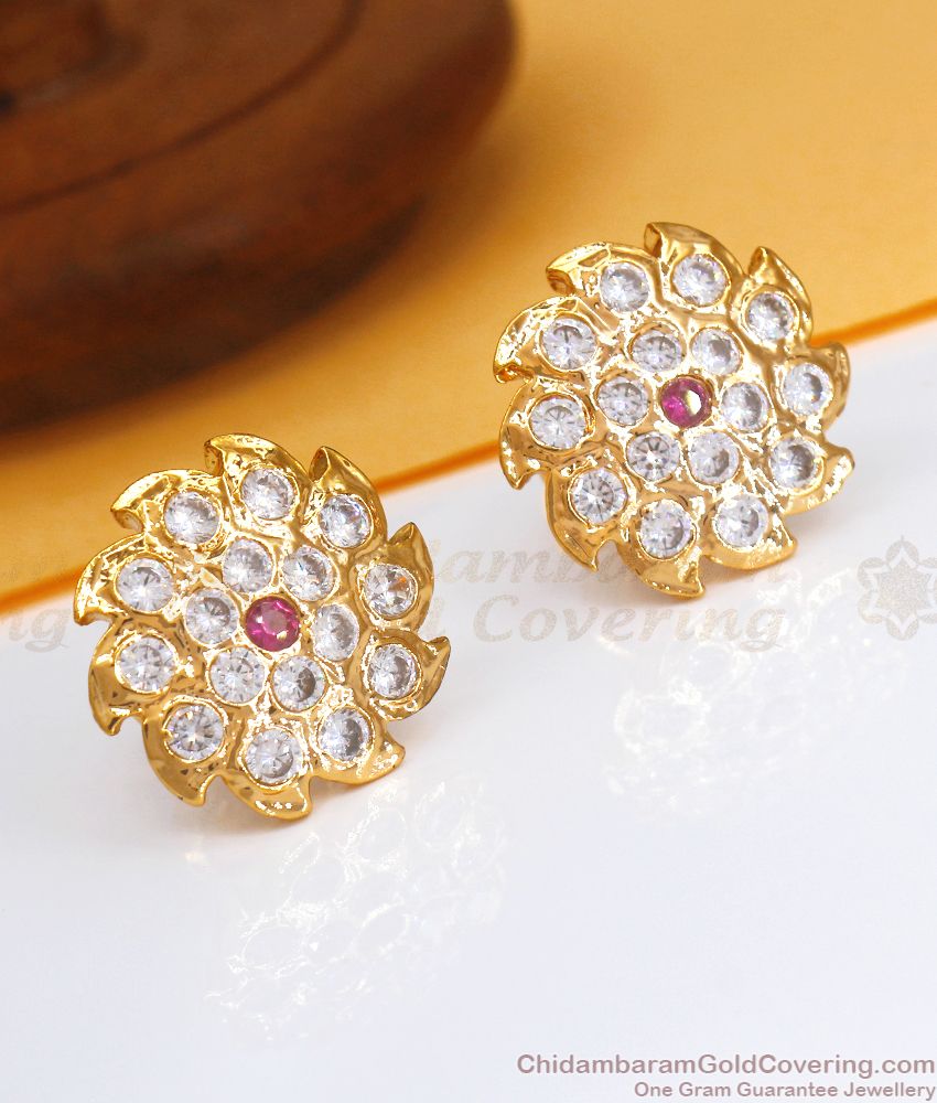 Beautiful Impon Gold Stud Big Earring Shop Online ER3524