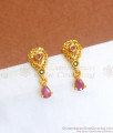 Trendy Thin Gold Plated Stud Earring Ad Stone Design ER3529