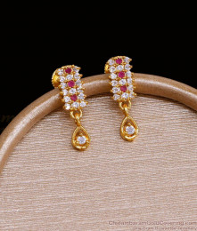 Small Ad Stone Gold Stud Earring Casual Wear Jewelry ER3532
