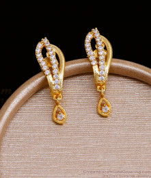 Stylish Gold Plated White Zircon Stone Stud Earring Shop Online ER3538