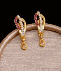 Beautiful Ruby White Stone Stud Earring Shop Online ER3539