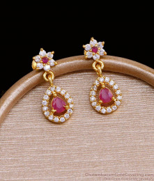 Latest Mini Dangler Earring Gold Plated Online Jewelry ER3540 Latest Mini Dangler Earring Gold Plated Online Jewelry ER3540
