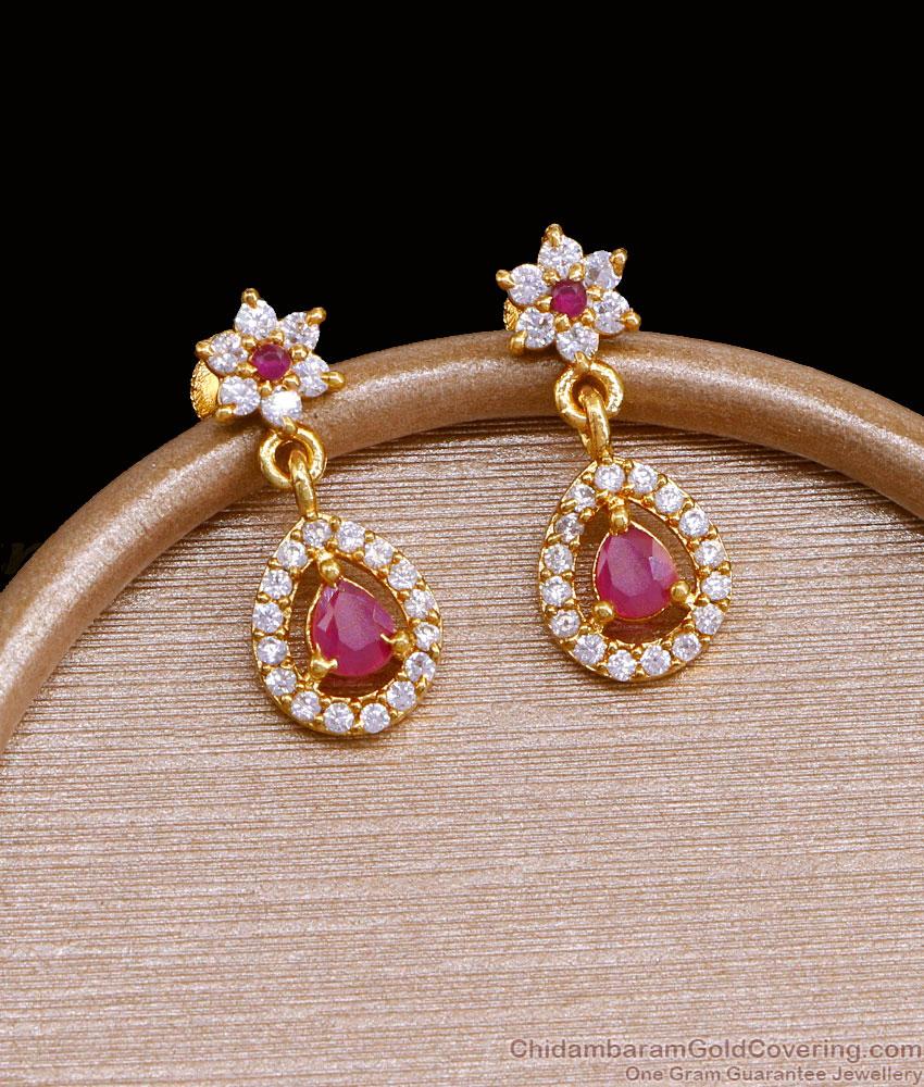 Latest Mini Dangler Earring Gold Plated Online Jewelry ER3540 Latest Mini Dangler Earring Gold Plated Online Jewelry ER3540
