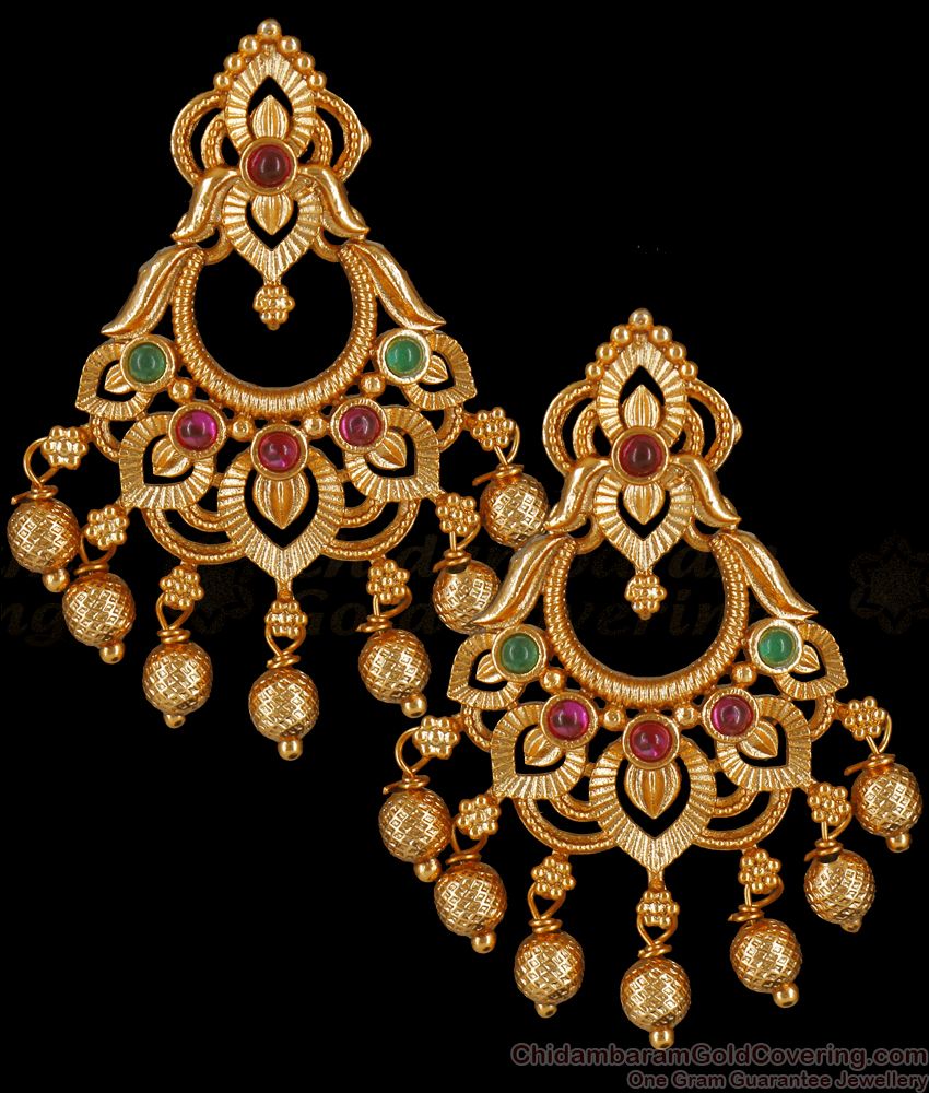 Latest Temple Jewelry Dangler Earring Antique Collections ER3545