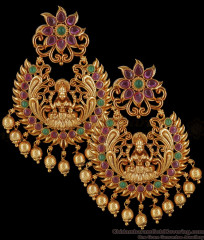 First Quality Big Antique Chandbali Dangler Lakshmi Earring Kemp Stone Collection ER3549 First Quality Big Antique Chandbali Dangler Lakshmi Earring Kemp Stone Collection ER3549