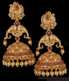 Premium Antique Bridal Long Jhumka Vinayaka Earring Traditional Collection ER3558 Premium Antique Bridal Long Jhumka Vinayaka Earring Traditional Collection ER3558