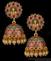 Buy Gold Design Antique Jhumka Earring Kemp Stone Pattern ER3559