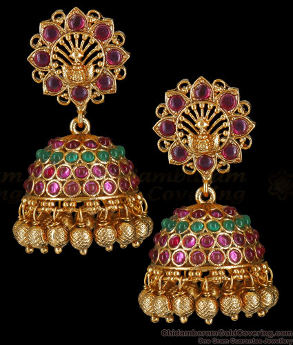 Elegant German Silver Jhumkas - South India Jewels
