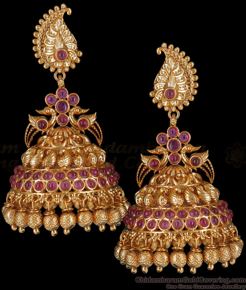 Buy Antique Gold Jhumki Bridal Wear Collections Online ER3561