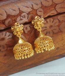 Arabian Design Bridal Wear 1 Gram Gold Plain Jhumki Earring Shop Online ER3566 Arabian Design Bridal Wear 1 Gram Gold Plain Jhumki Earring Shop Online ER3566