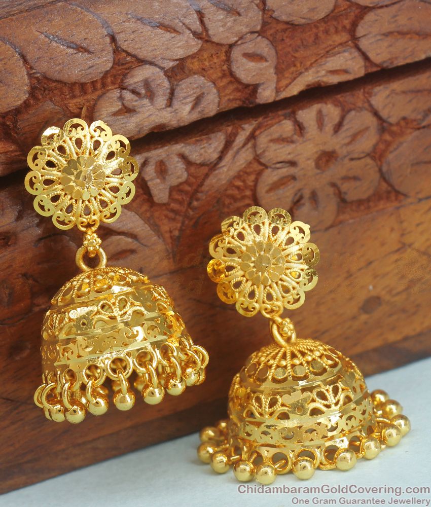 Bridal 2 Gram Gold Jhumki Forming Pattern Shop Online ER3569