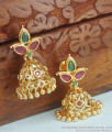 Gorgeous Full Ruby Stone Gold Jhumki Earring Shop Online ER3578
