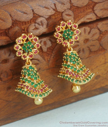 Stylish Party Wear Gold Full Stone Jhumka Earring Shop Online ER3579