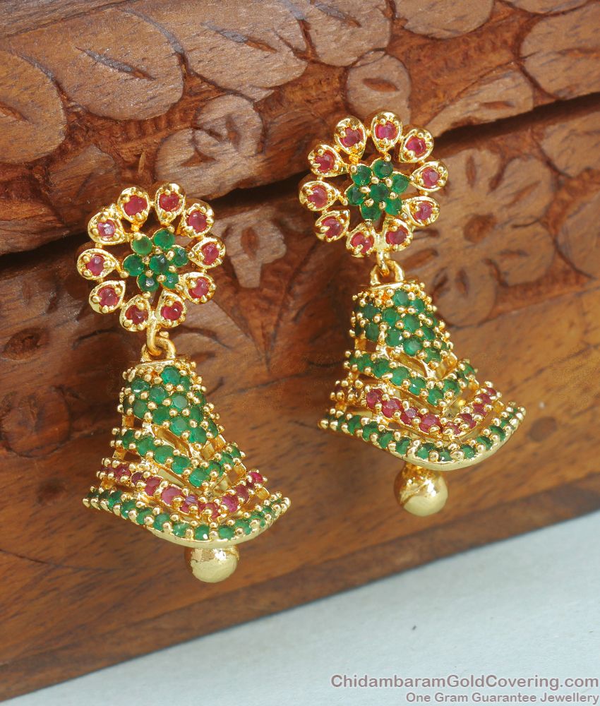 Stylish Party Wear Gold Full Stone Jhumka Earring Shop Online ER3579