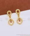 White Ad Stone Gold Imitation Dangler Earrings Shop Online ER3584