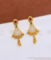 Real Kemp Stone 24K Gold Plated Danglers Ruby White Earrings Shop Online ER3586