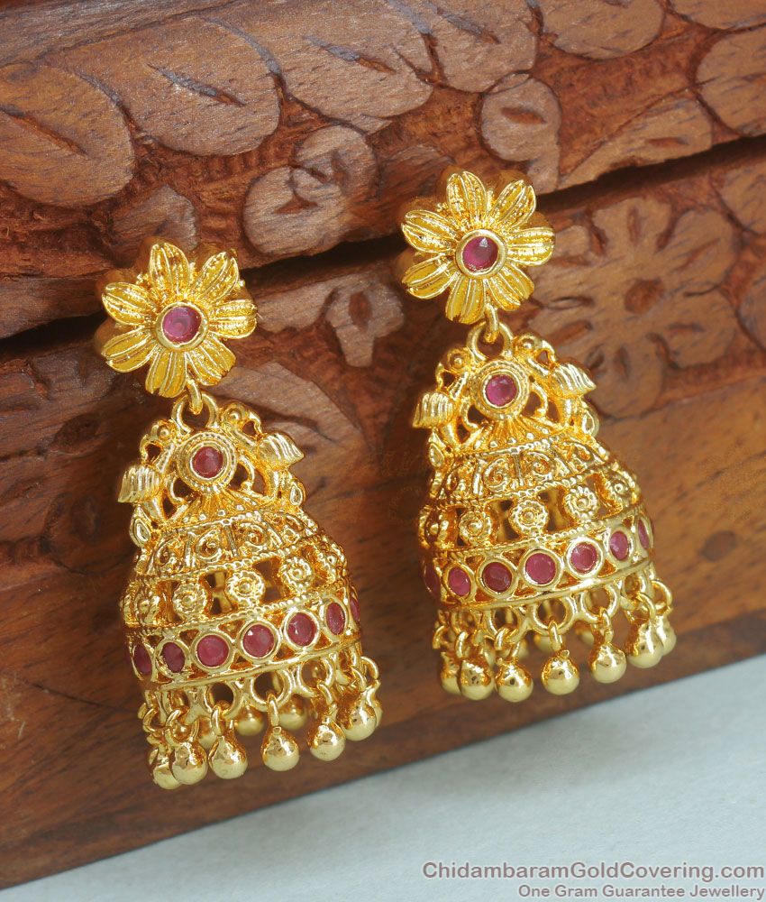 Buy Grand 1 Gram Gold Jhumki Big Peacock Earring Online ER3588