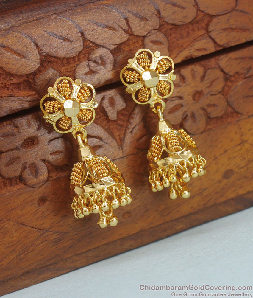 Flipkart.com - Buy Panachee One Gram Gold Studs Temple Jhumka Jhumki  Jewellery Earrings Combo Alloy Jhumki Earring Online at Best Prices in India