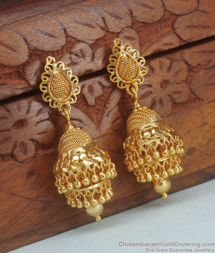 Buy Latest Jhumkas Earrings One Gram Gold South Indian Jhumkas Online  Shopping