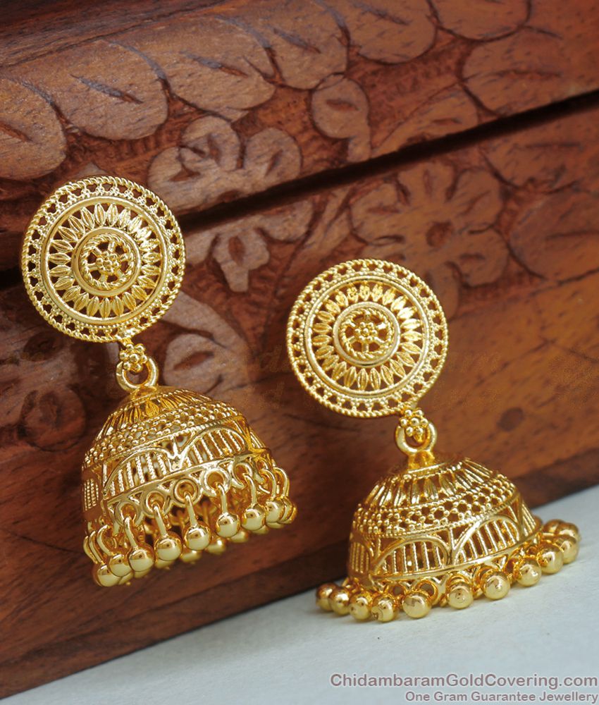 Light Weight 2 Gram Gold Bridal Jhumki Earring Shop Online ER3602