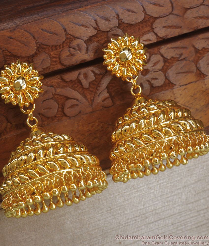 Very Big Gold Design Umbrella Jhumki Earring Bridal Collections ER3609