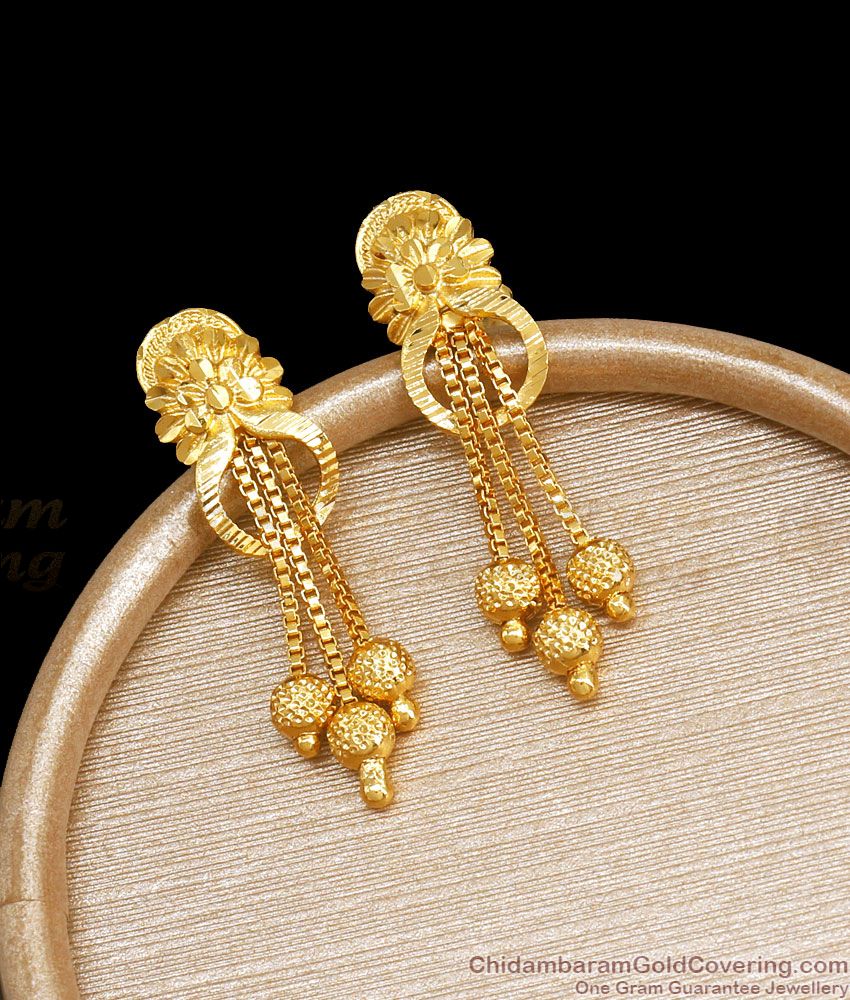 Stunning Forming Gold Earrings Dangler Collections Shop Online ER3611