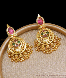 Beautiful Full Beads Gold Plated Dangler Earrings Collections  ER3614 Beautiful Full Beads Gold Plated Dangler Earrings Collections  ER3614