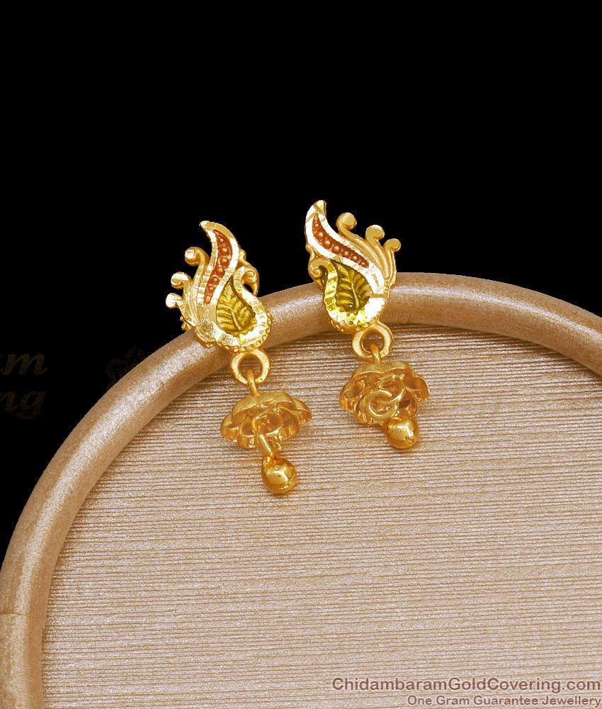 Forming Gold Mini Jhumki Earring Peacock Design ER3626