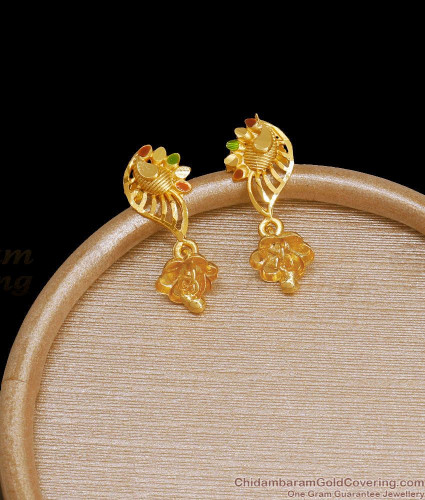 2 Gram Gold Latest Wedding Party Wear Earrings with Finger Ring for Women -  African Boutique
