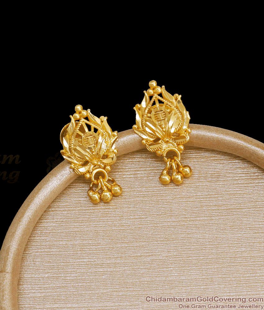 Beautiful Gold Plated Earring Hanging Beads Stud Collection ER3629