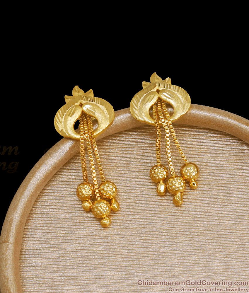 Traditional 2 Gram Gold Earrings Hanging Danglers Collections ER3630